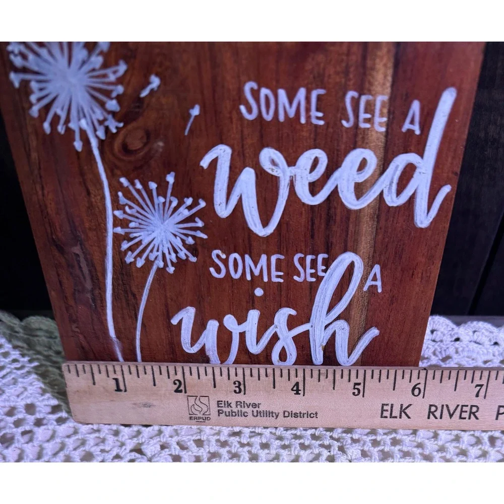 Dandelion Wood Cutting Board Some See A Weed Some See‎ A Wish Rustic Decor